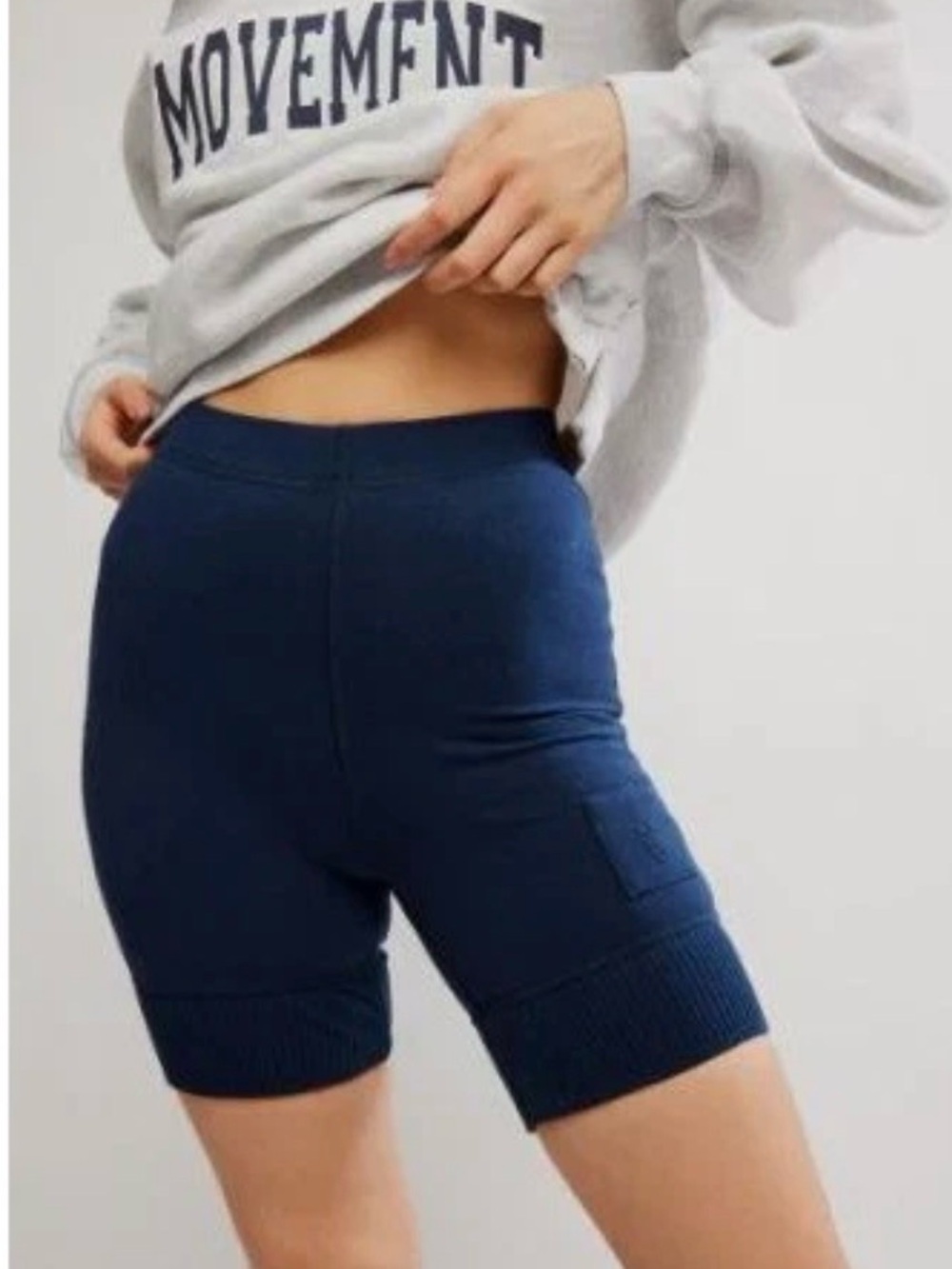 Free People Movement Navy Blue Victory Biker Shorts Size XS - Picture 2 of 9